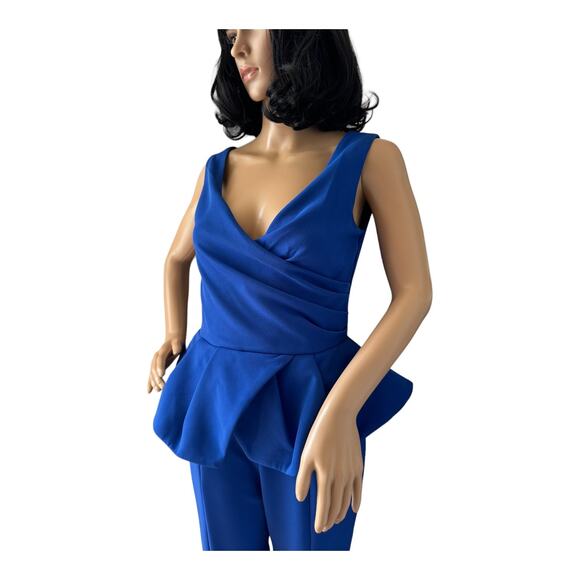 Retro 70's jumpsuit Deep v neck Ruffled super split flared bell legs size small - Picture 16 of 17